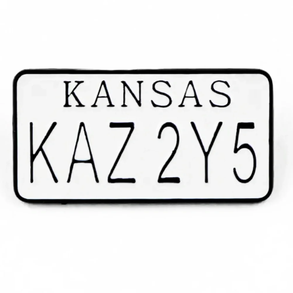 SUPERNATURAL IMPALA KS LICENSE PLATE ‘KAZ 2Y5’ ENAMEL PIN LAPEL PIN BROOCH NWT - Picture 9 of 14